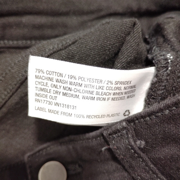 Sz 18 Wild Fable Black Denim Jeans Cotton Stretch Skinny Tapered Leg 34R - Picture 12 of 12